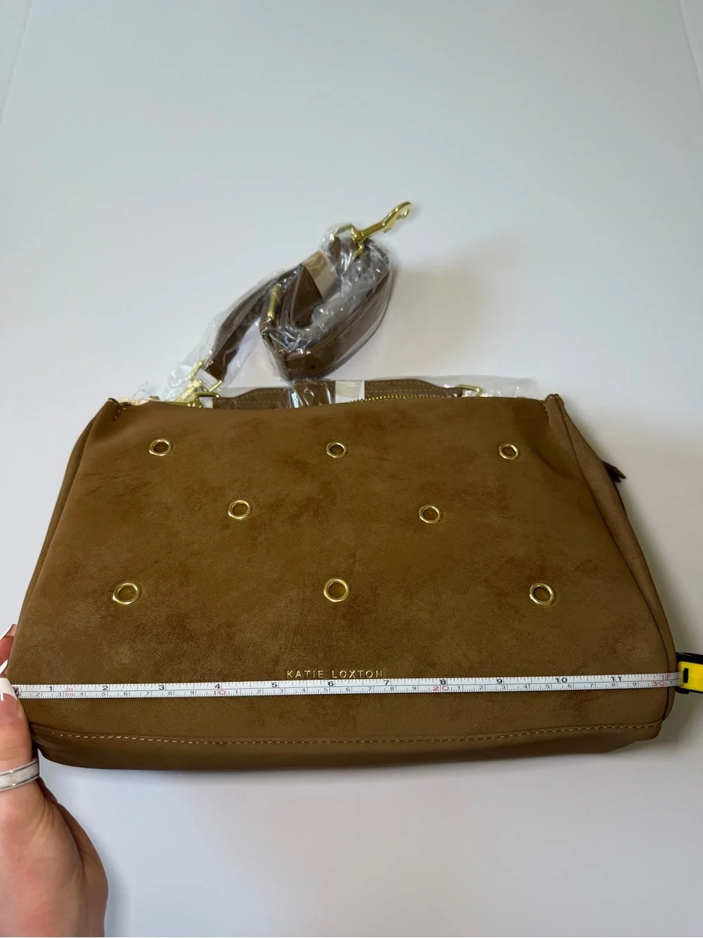 Katie Loxton Tan Vegan Suede Tote with Matching Wallet